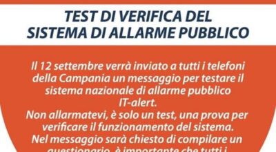 AVVISO IMPORTANTE TEST DI VERIFICA DEL SISTEMA DI ALLARME PUBBLICO